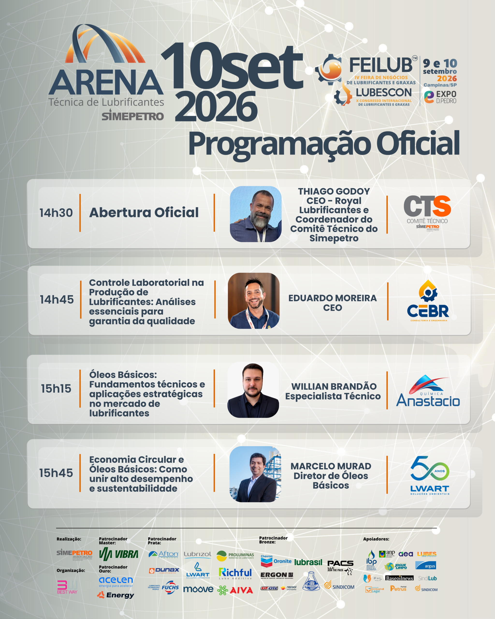 Programação oficial da Arena Técnica, parte 1