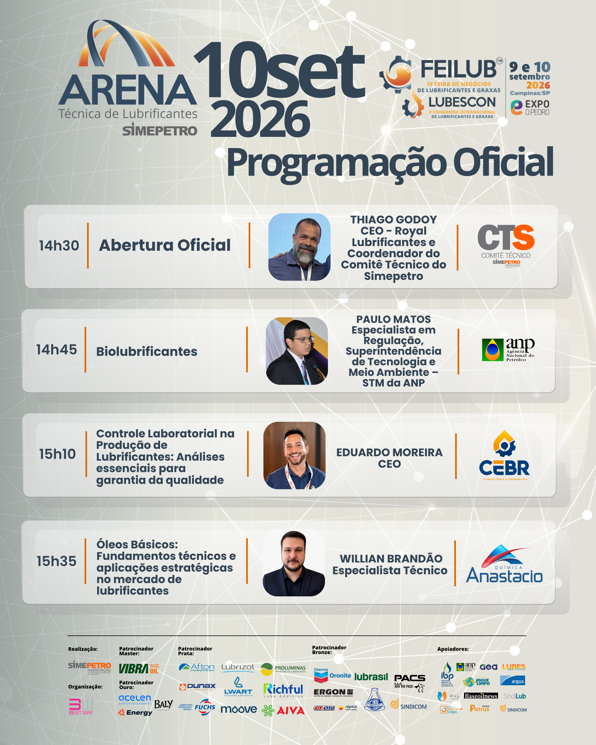 Programação oficial da Arena Técnica, parte 1